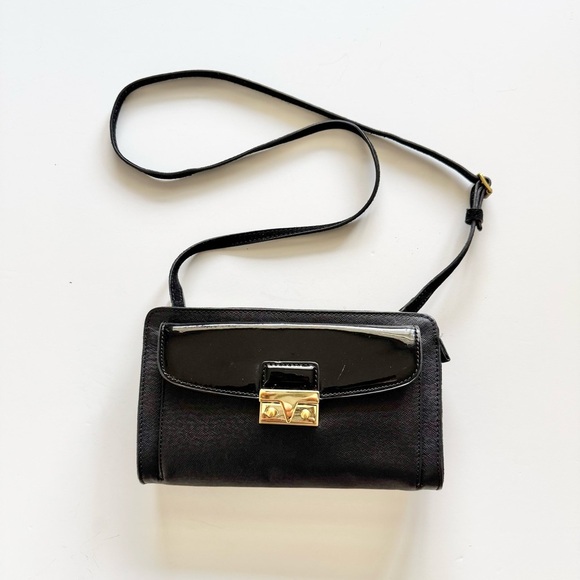 J. Crew Black Leather Crossbody Bag - Picture 1 of 13